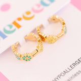 Pierced Co. Earrings - Colorful Daisy Huggies