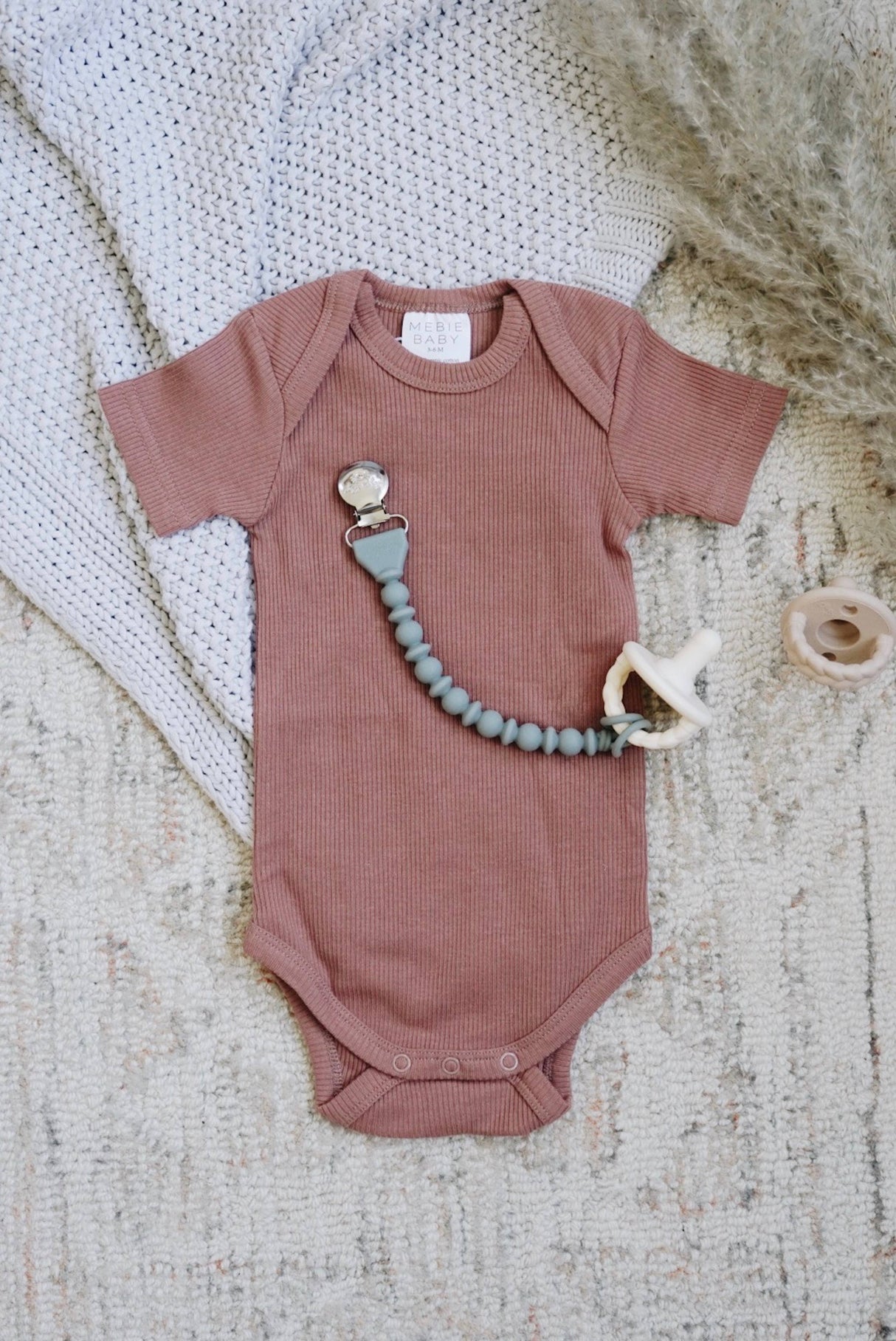 Sweetie Strap Pacifier Clip - Blue Beaded