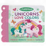 Tuffy Teether Book - Unicorns Love Colors