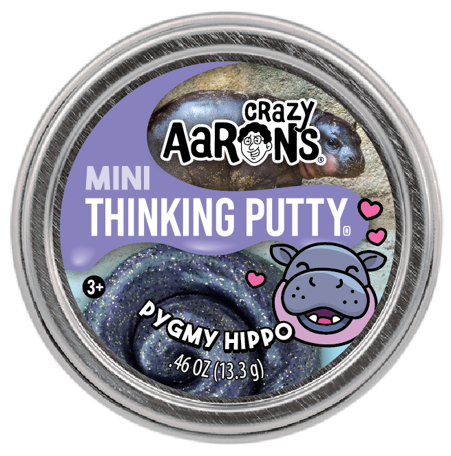 Crazy Aaron's Thinking Putty Mini Tin - Mini Pygmy Hippo