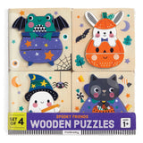 Set of 4 Wood Puzzles - Spooky Friends