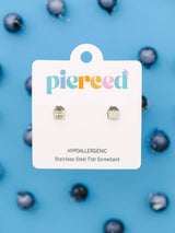 Pierced Co. Screwback Earrings - Blueberries
