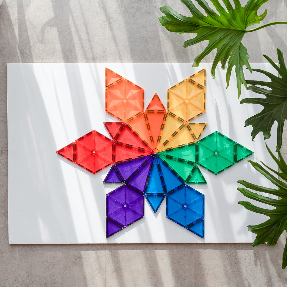 Connetix Magnetic Tiles - 30 Piece Rainbow Geometry Set