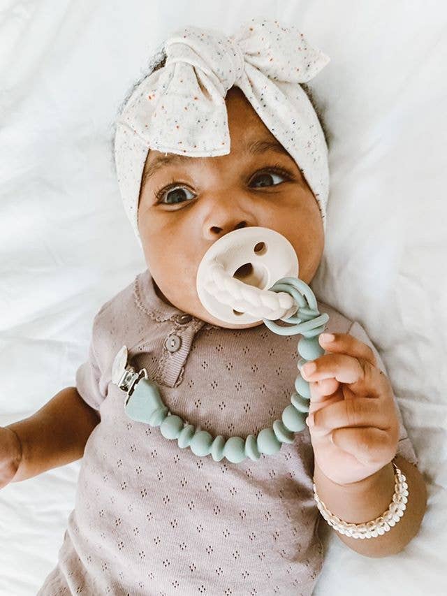 Sweetie Strap Pacifier Clip - Blue Beaded