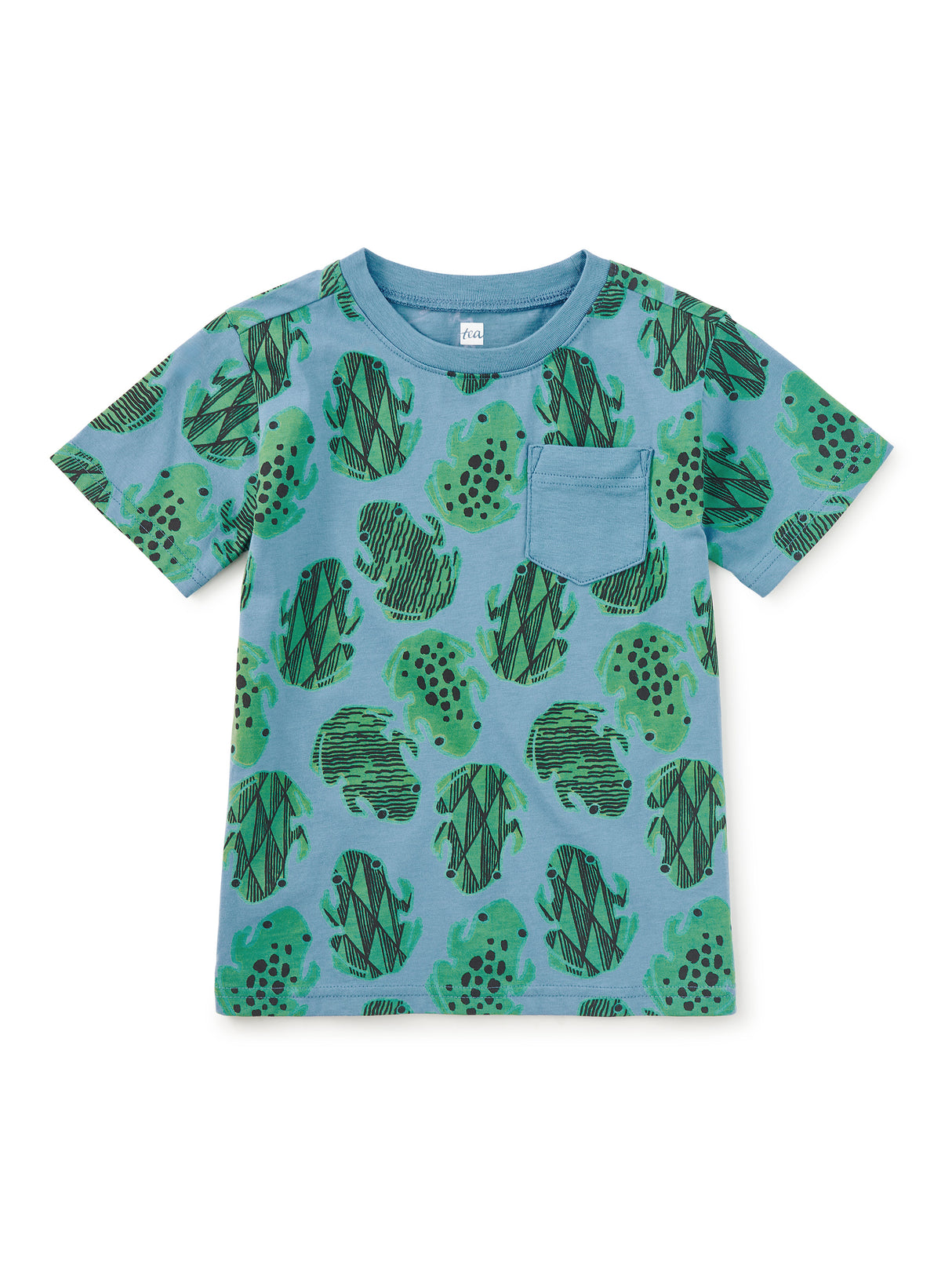 Printed Pocket Tee - Hop Along Frogs