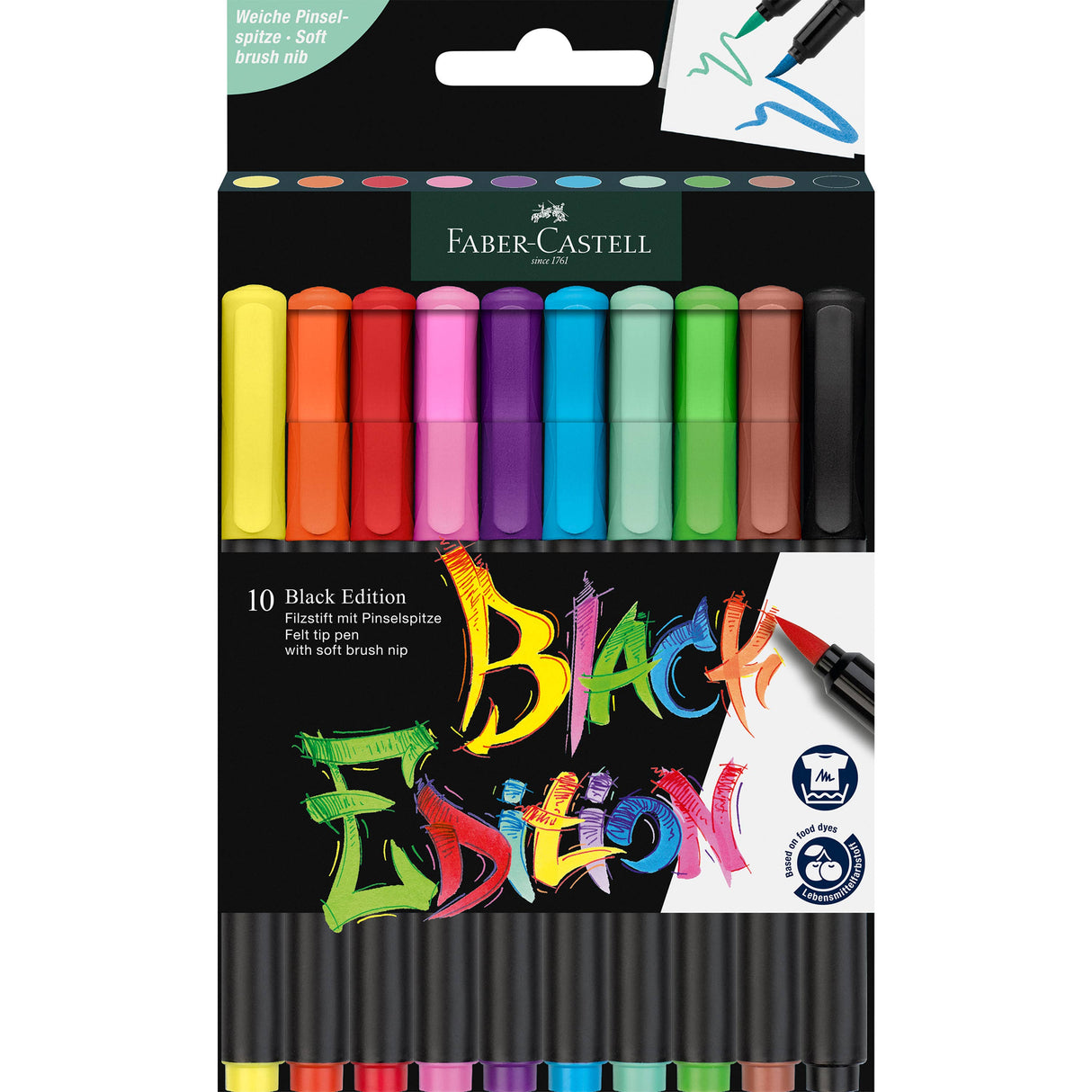 Black Edition Felt Tip Brush Markers