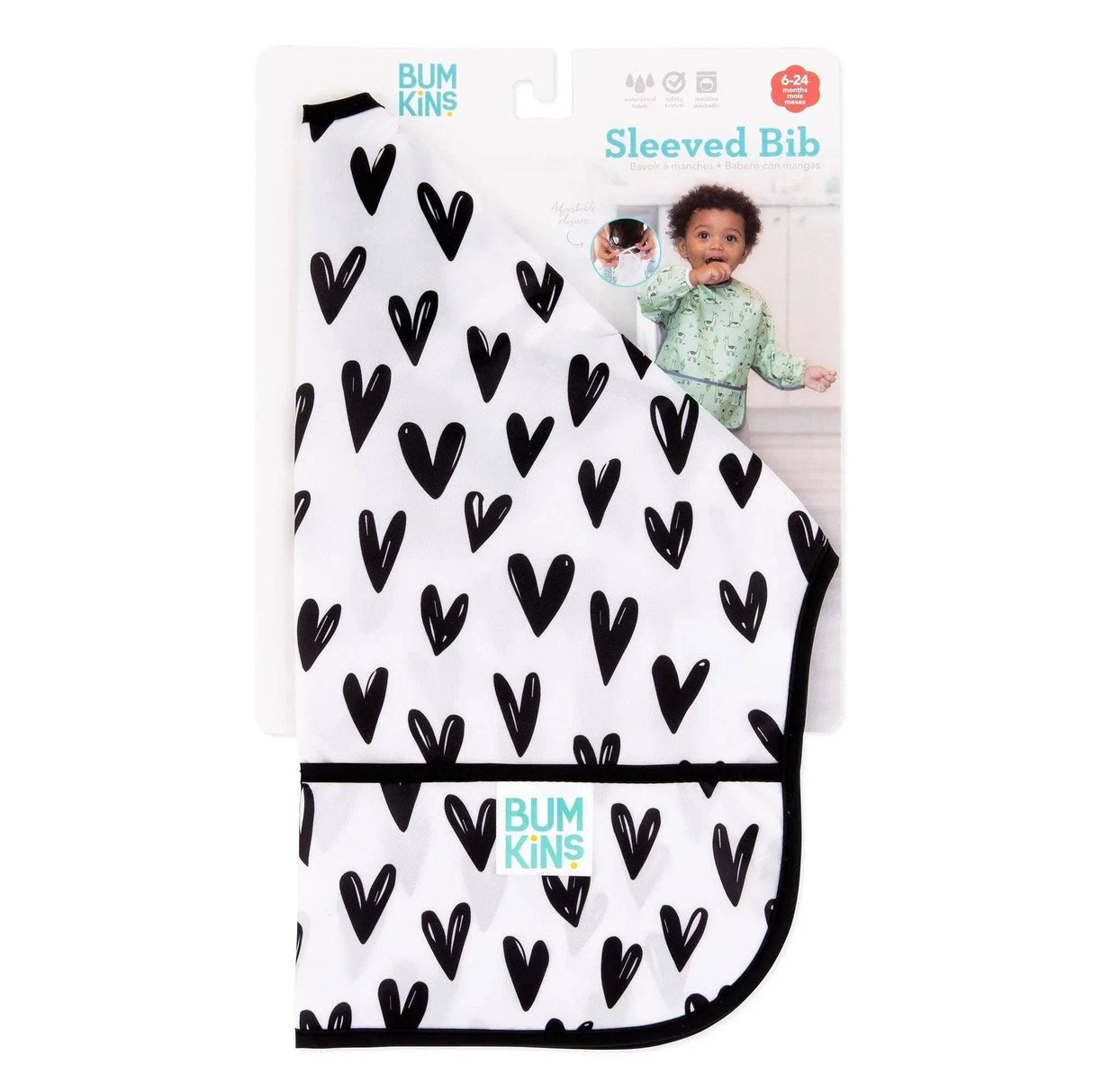 Sleeved Bib - Hearts