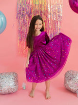 Dianna Dress - Deep Purple Confetti