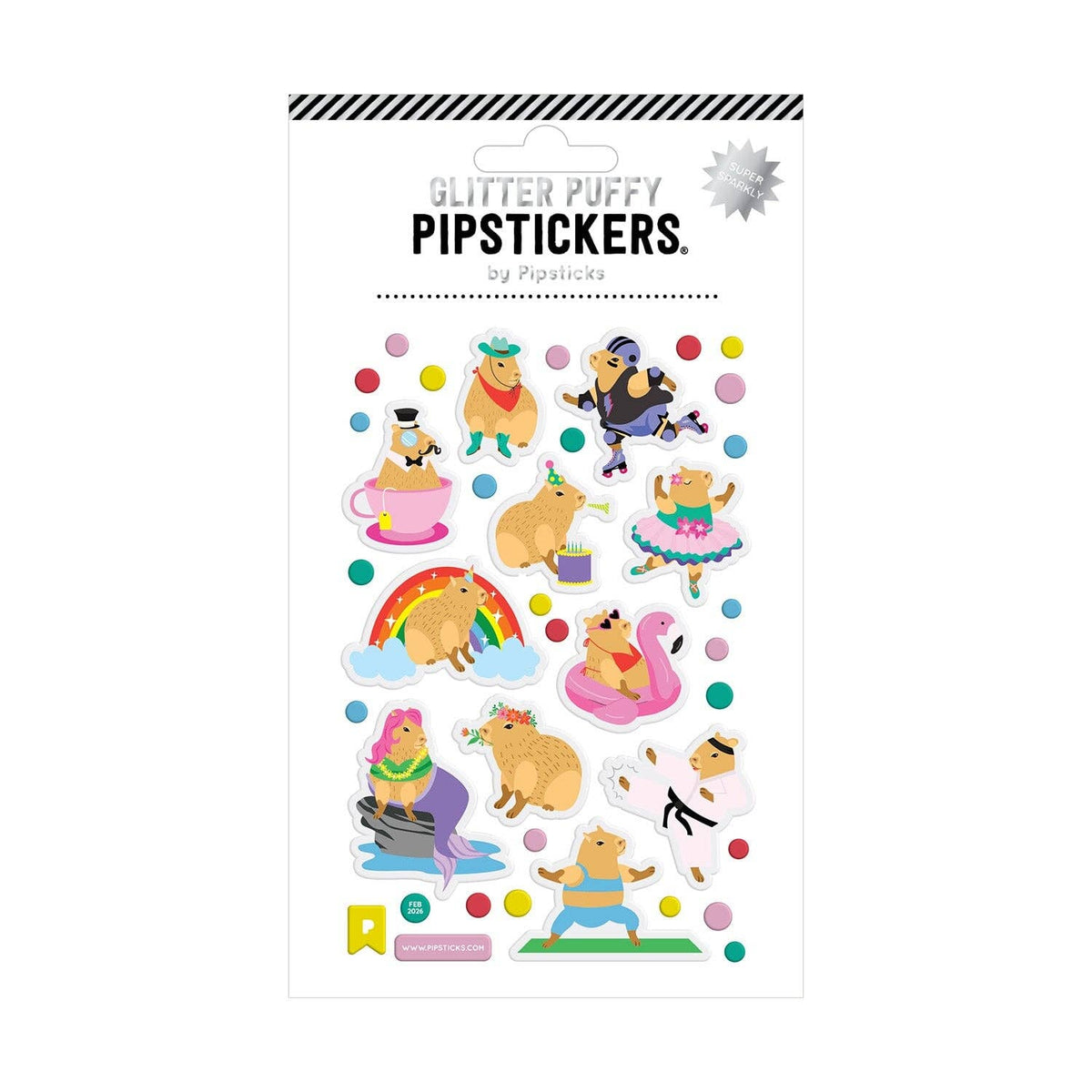 Pipstickers -  Capy Crew Glitter Puffy