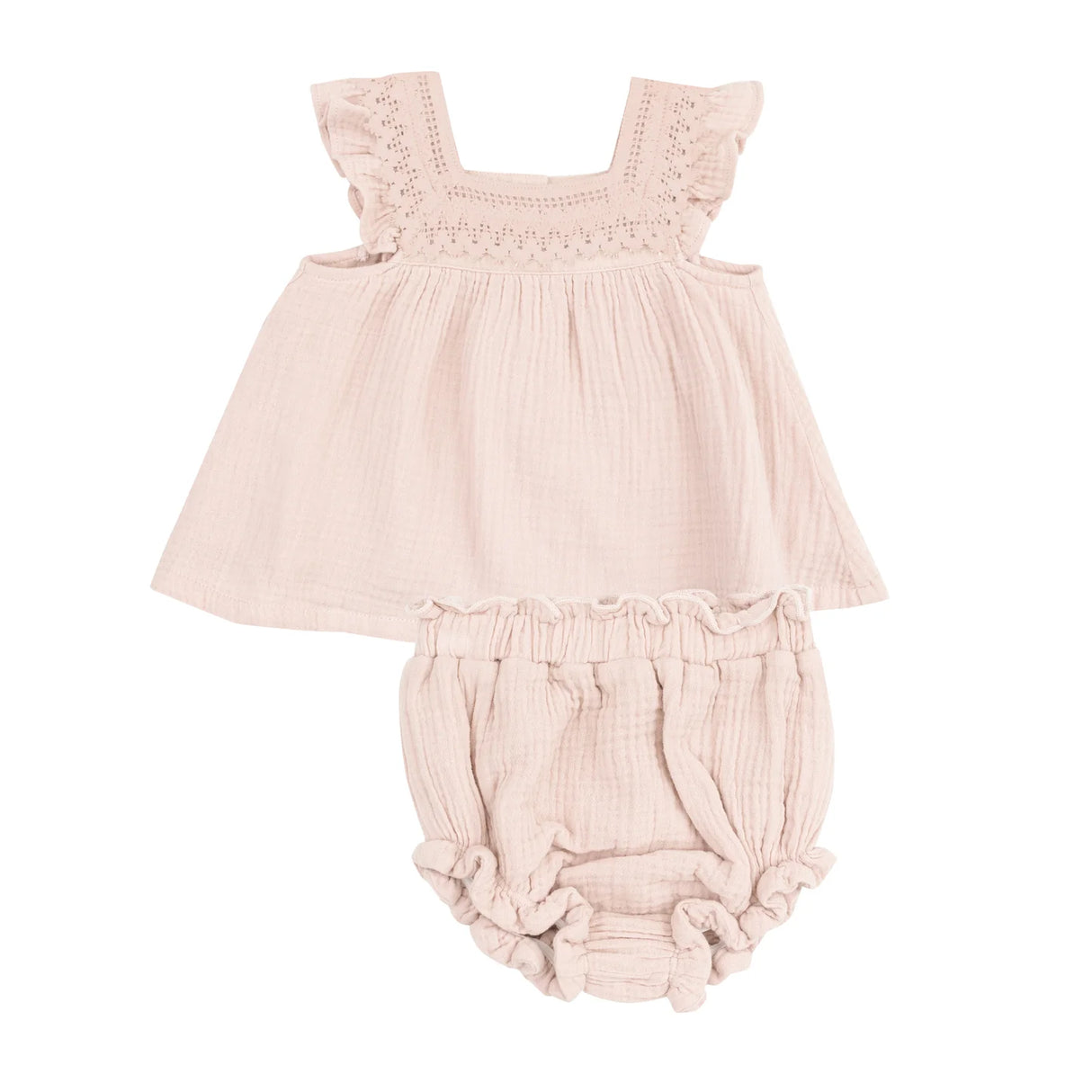 Muslin Pinafore + Diaper Cover - Rose Smoke
