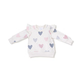 Ruffle Sweatshirt - Hearts