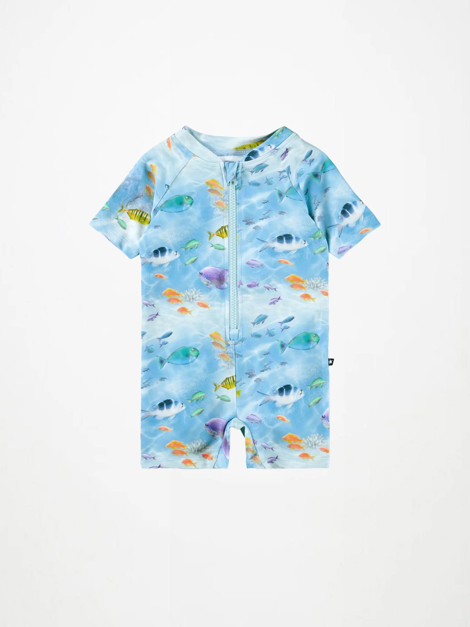 Molo Neka Short Sleeve One Piece Swimsuit - Rainbow Sea