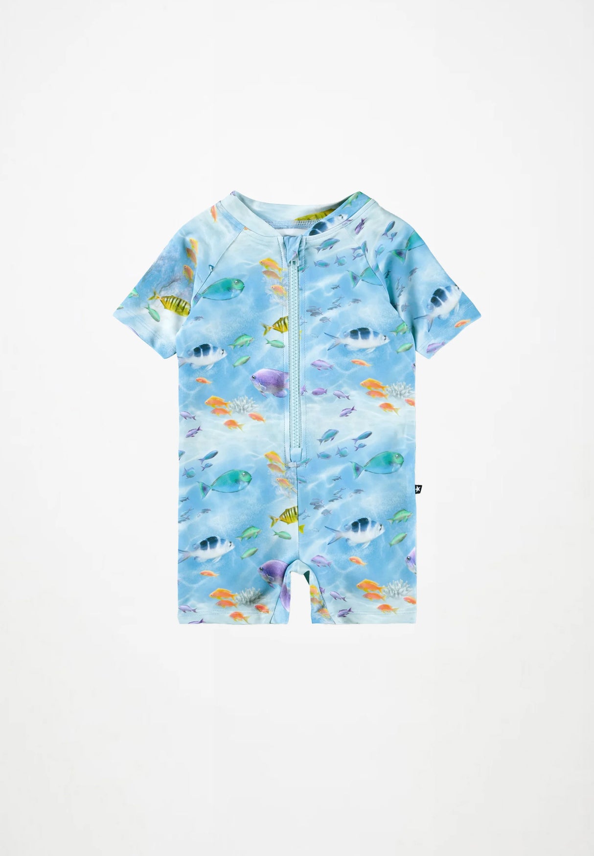 Molo Neka Short Sleeve One Piece Swimsuit - Rainbow Sea