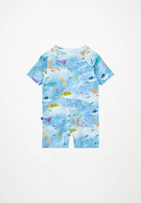Molo Neka Short Sleeve One Piece Swimsuit - Rainbow Sea