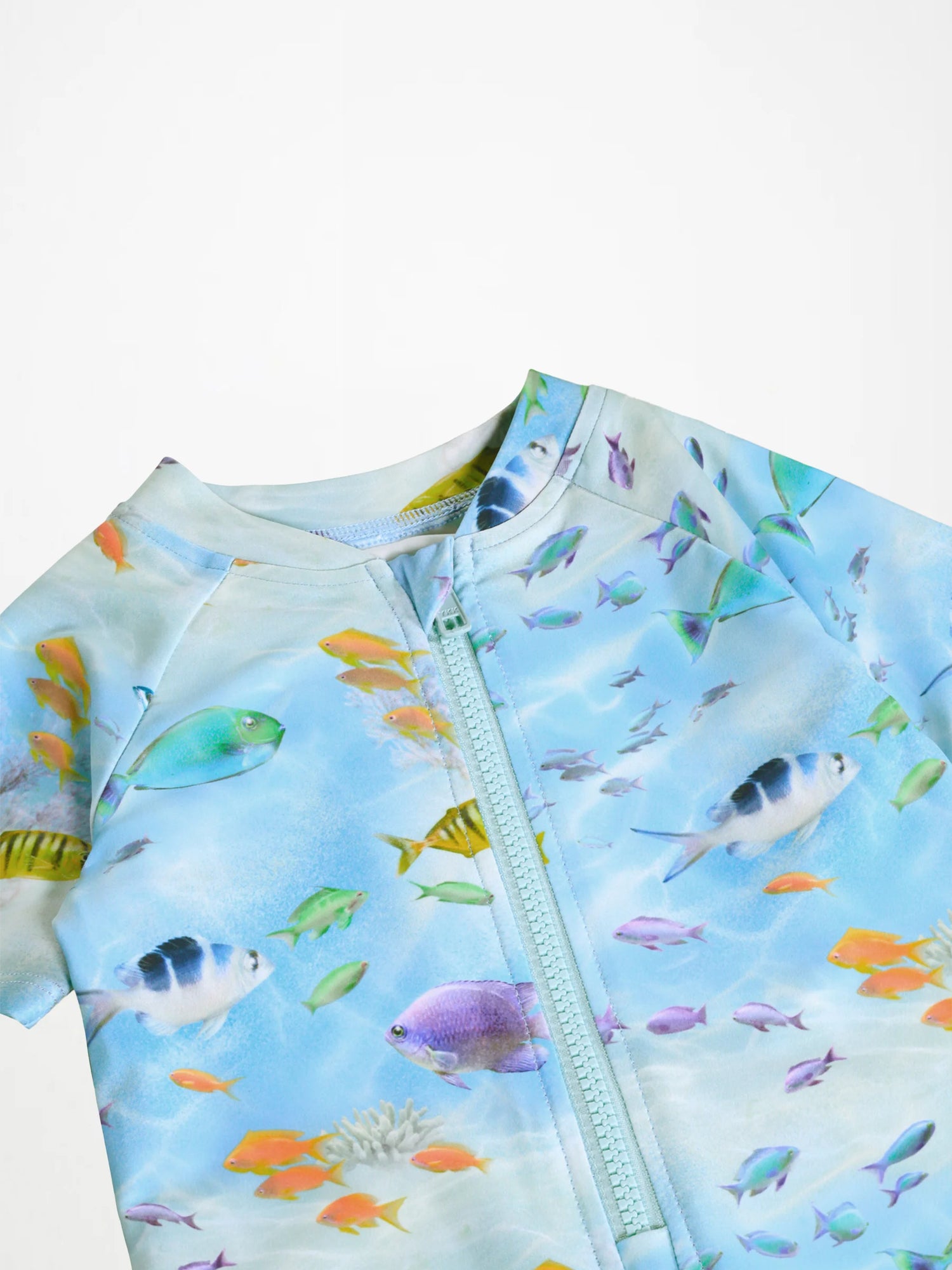 Molo Neka Short Sleeve One Piece Swimsuit - Rainbow Sea