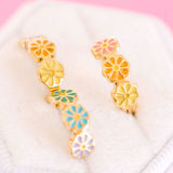 Pierced Co. Earrings - Colorful Daisy Huggies