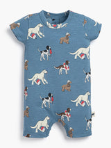 Slub Shortie Romper - Nantucket Pups
