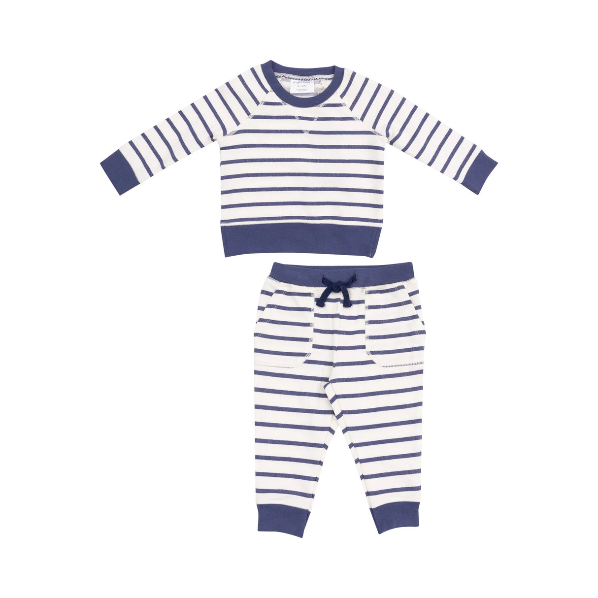 French Terry Sweatshirt and Jogger - Navy Stripe