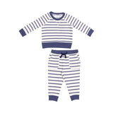 French Terry Sweatshirt and Jogger - Navy Stripe