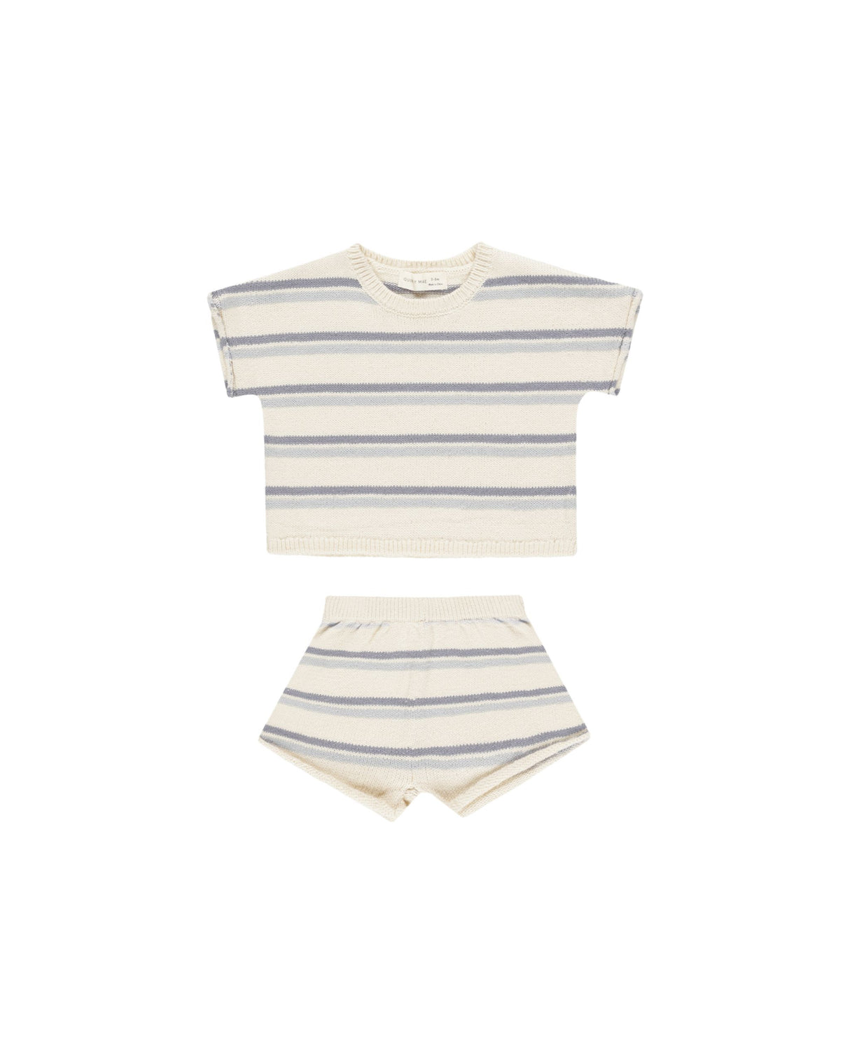 Quincy Mae Summer Knit Set - Blue Stripe