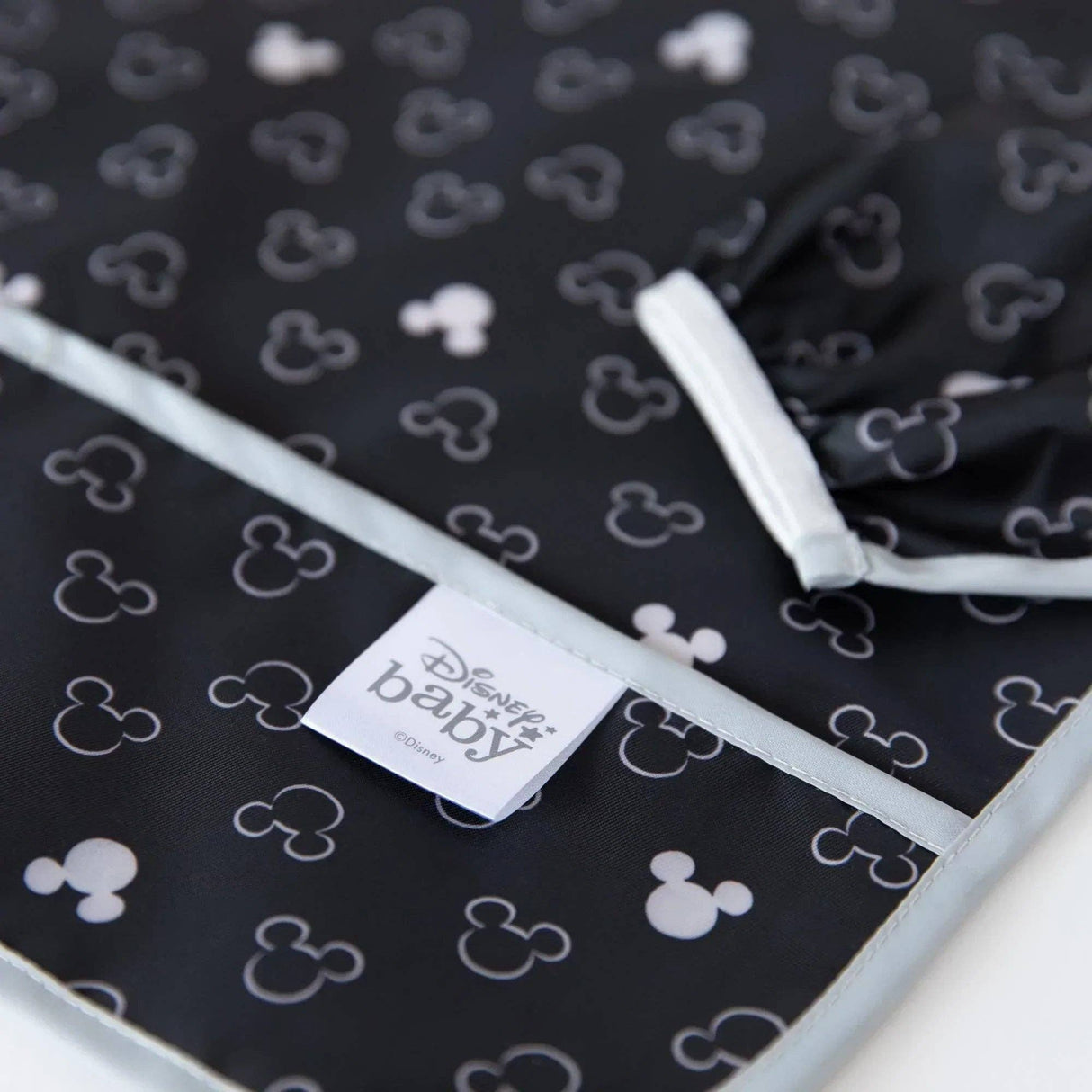 Sleeved Bib - Mickey Mouse Icon Black + White