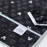 Sleeved Bib - Mickey Mouse Icon Black + White