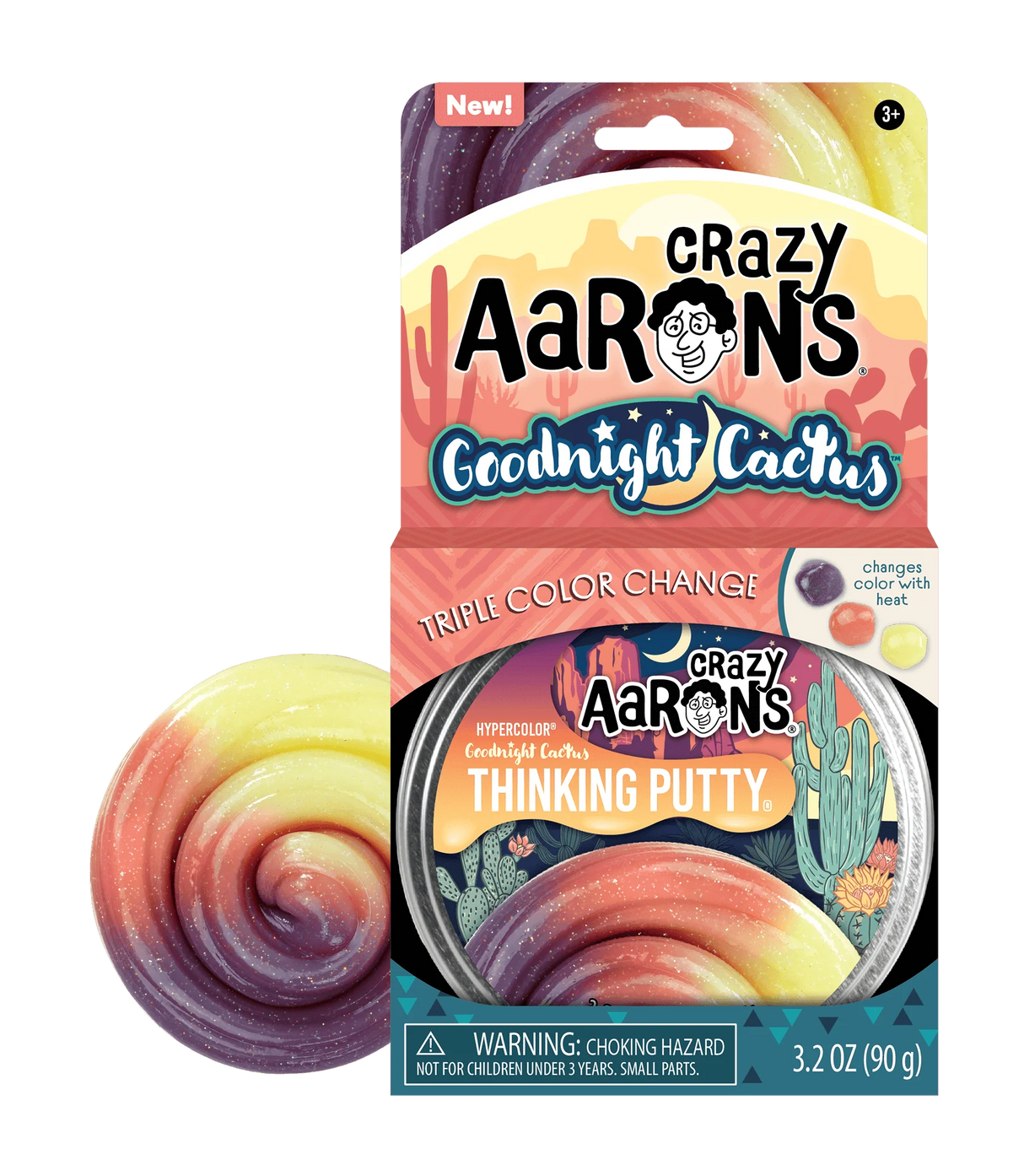 Crazy Aaron's Thinking Putty 4" Tin - Goodnight Cactus FINAL SALE