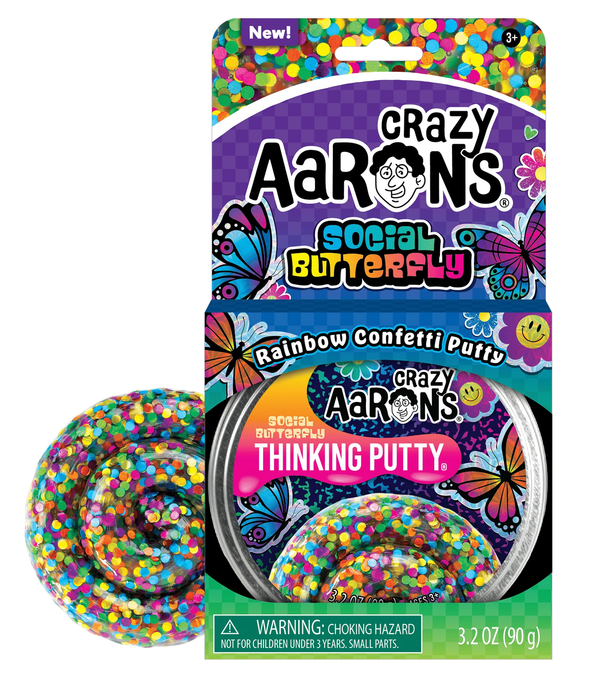 Crazy Aaron's Thinking Putty 4" Tin - Social Butterfly FINAL SALE