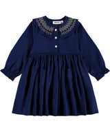 Molo Cindie Smocked Collar Dress - Galaxy Blue
