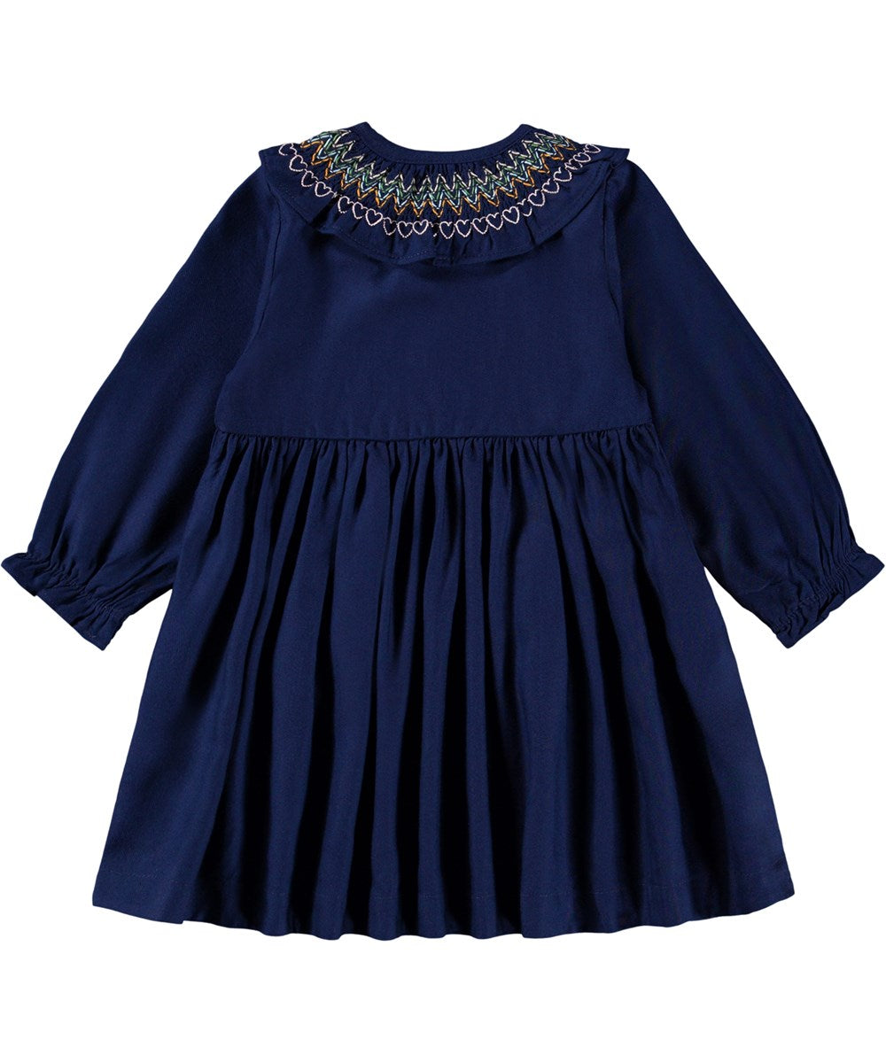 Molo Cindie Smocked Collar Dress - Galaxy Blue