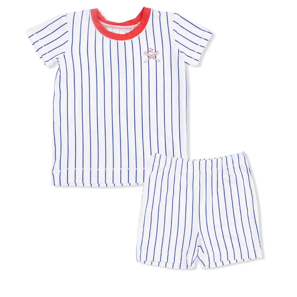 Short Lounge Set - Baseball Stripe