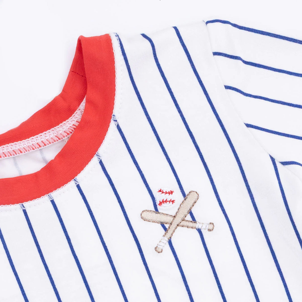 Short Lounge Set - Baseball Stripe