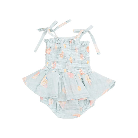 Smocked Skirted Bubble - Pretty Seashells
