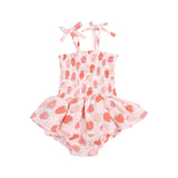Smocked Skirted Bubble - Strawberry Bliss