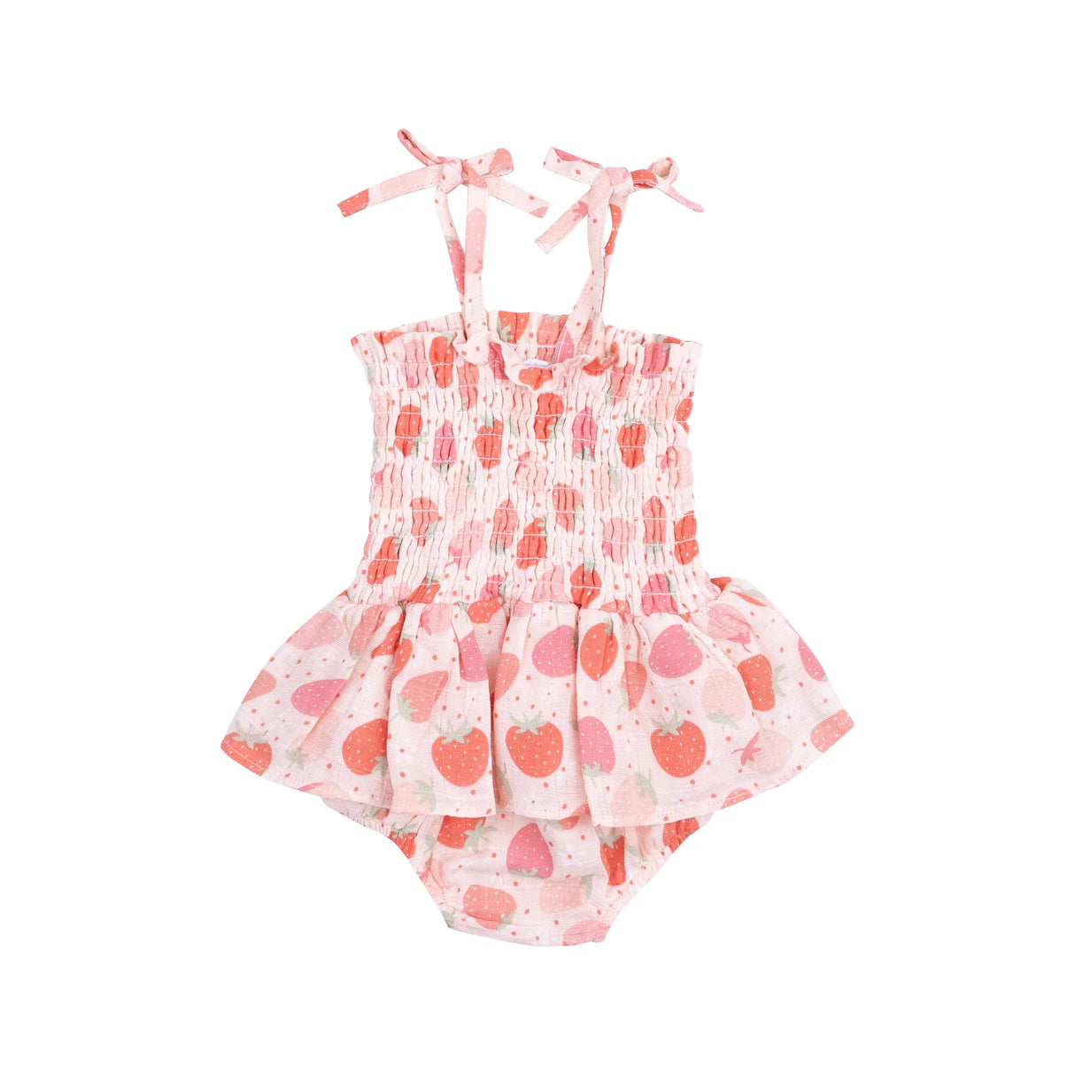 Smocked Skirted Bubble - Strawberry Bliss