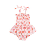 Smocked Skirted Bubble - Strawberry Bliss