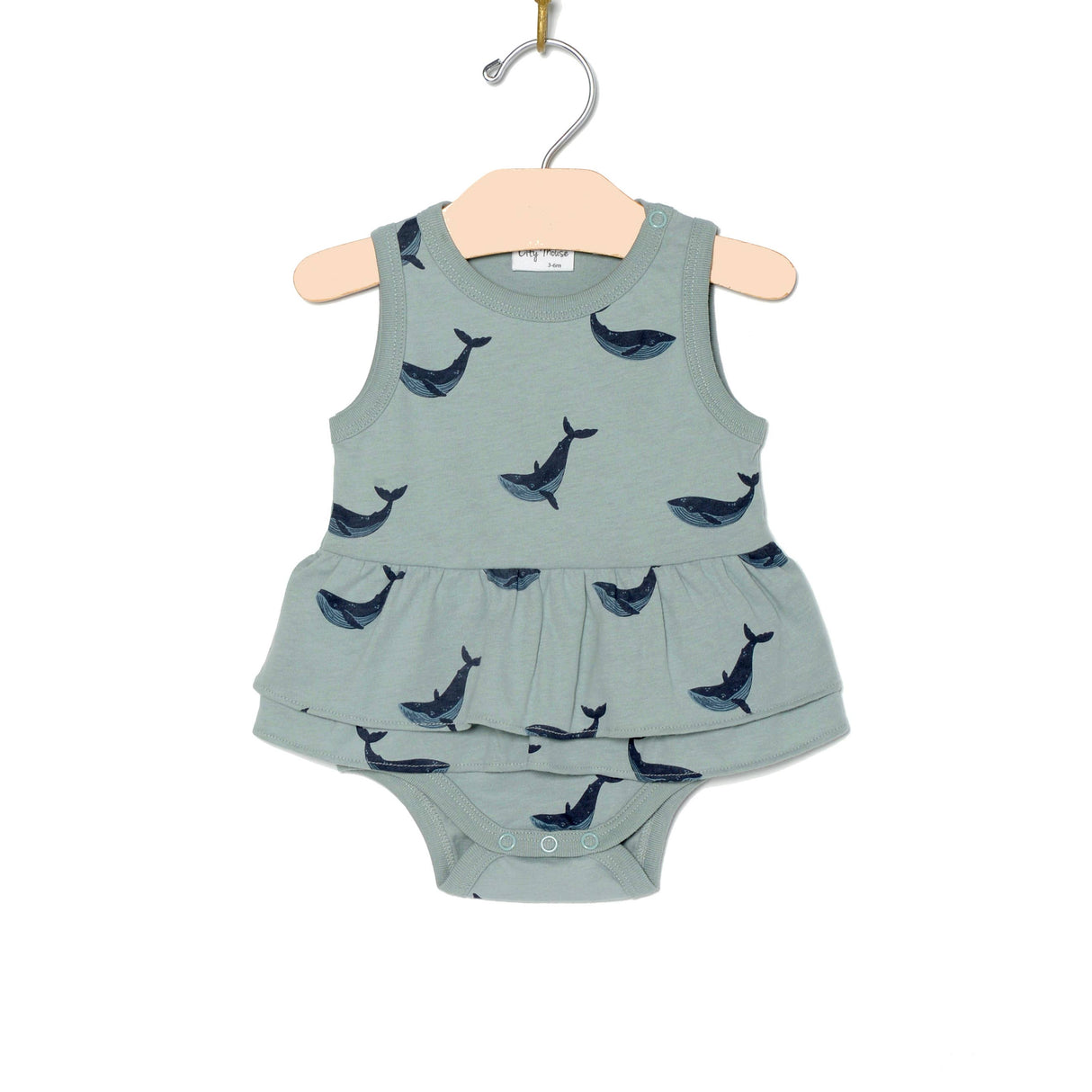 City Mouse Skirted Bodysuit - Blue Whales