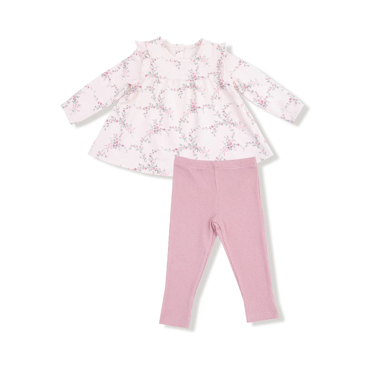 Ruffle Shoulder Top and Leggings - Antoinette Floral