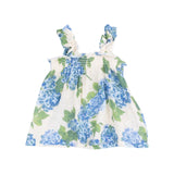 Ruffle Strap Top and Bloomer - Watercolor Hydrangeas