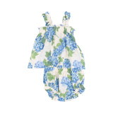 Ruffle Strap Top and Bloomer - Watercolor Hydrangeas