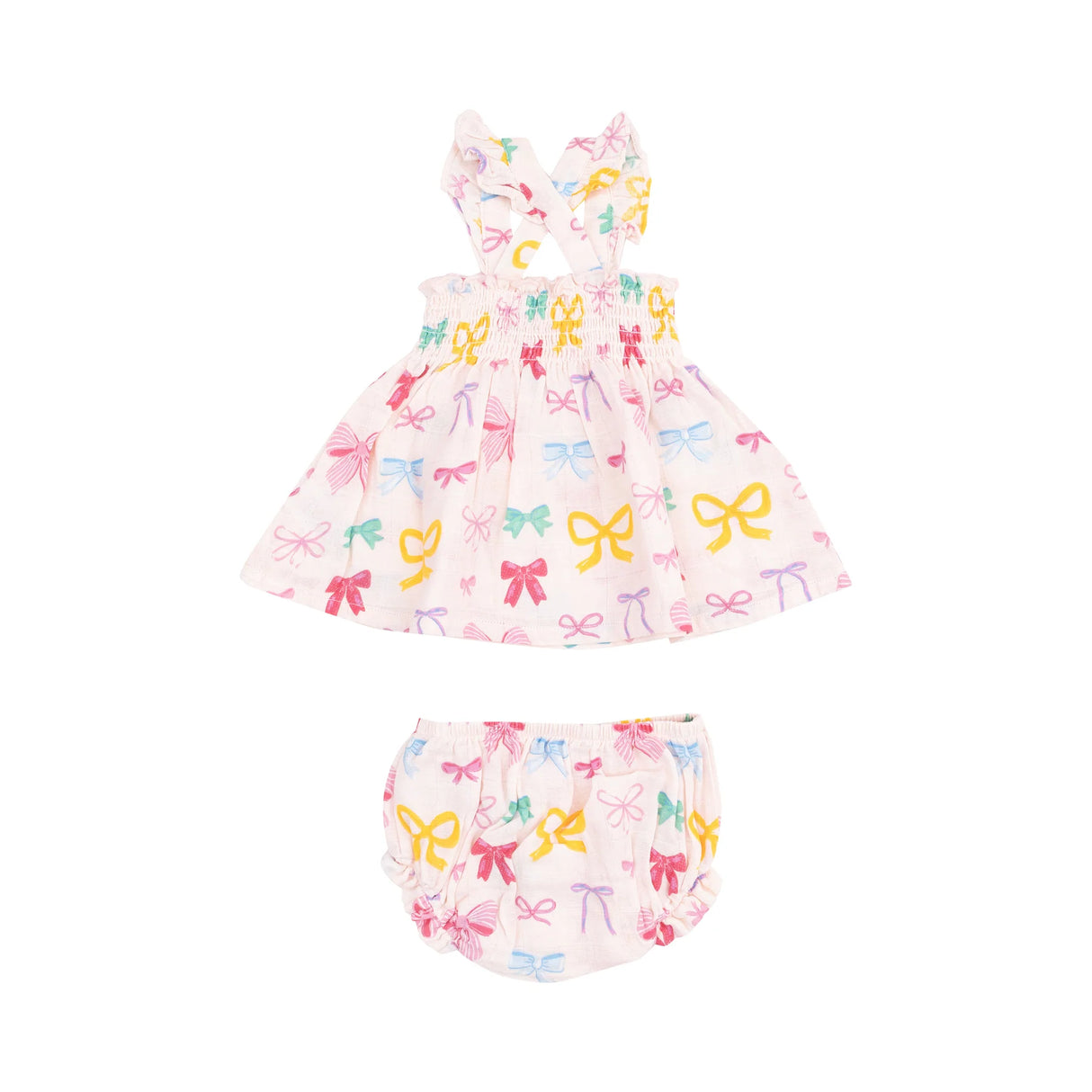 Ruffle Strap Top and Bloomer - Colorful Bows