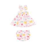 Ruffle Strap Top and Bloomer - Colorful Bows