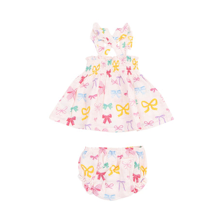 Ruffle Strap Top and Bloomer - Colorful Bows