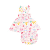 Ruffle Strap Top and Bloomer - Colorful Bows