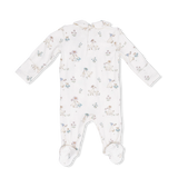 Smocked Peter Pan Footie - Flower Ducklings
