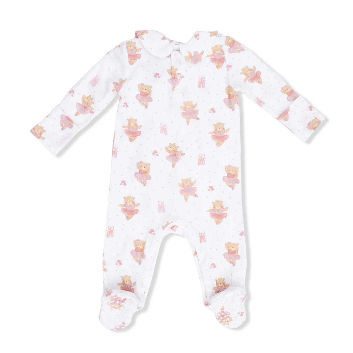 Smocked Peter Pan Footie - Teddy Bear Ballerina