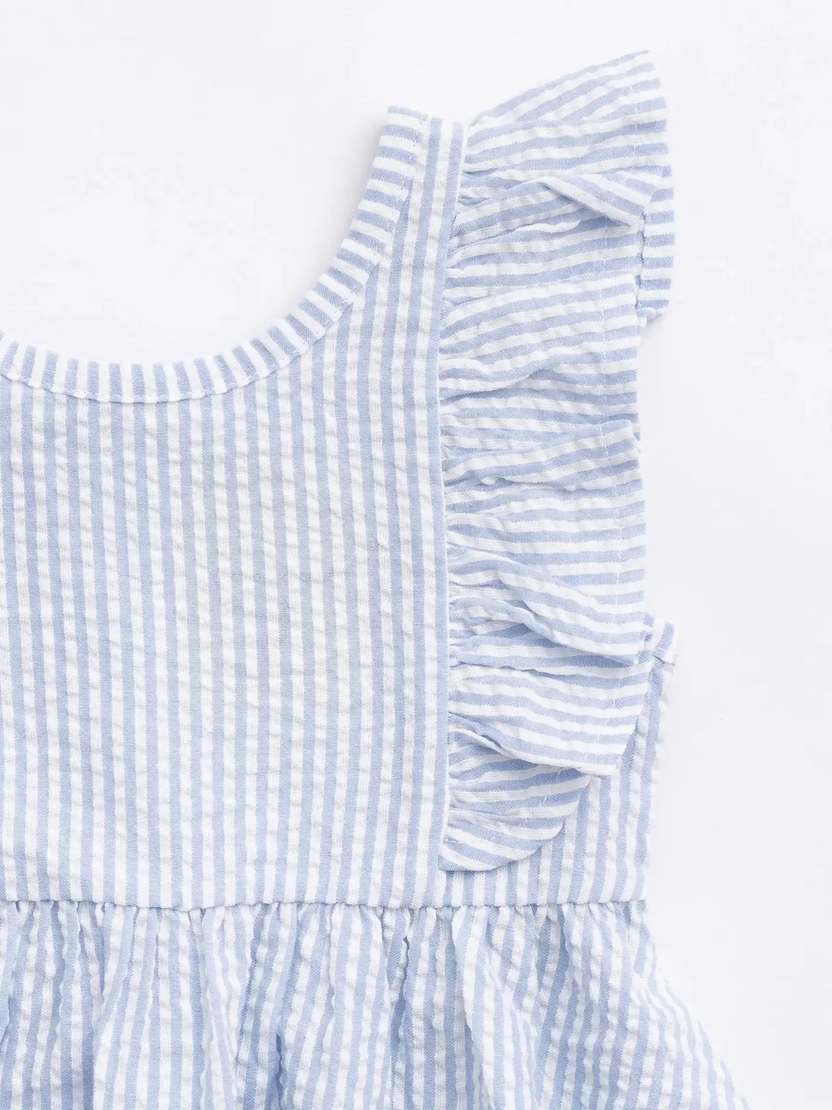 Garden Party Seersucker Dress - Powder Blue