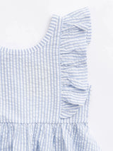 Garden Party Seersucker Dress - Powder Blue