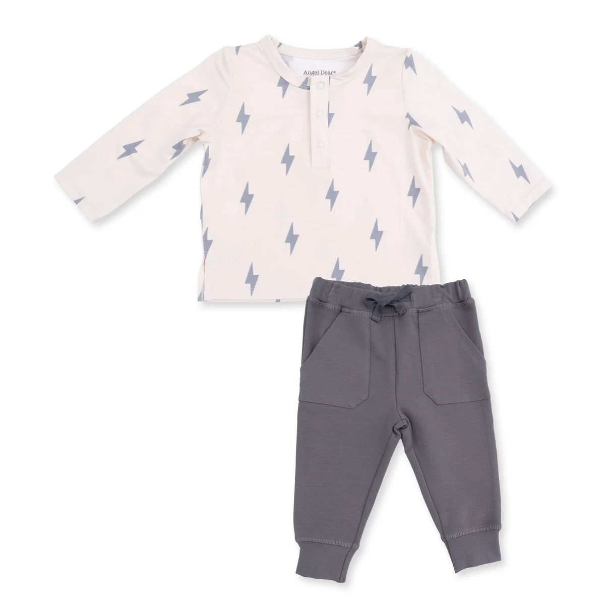 Long Sleeve Henley and Joggers - Lightning Bolt