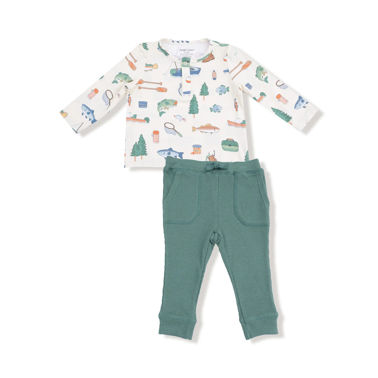 Long Sleeve Henley and Joggers - Fishing Things